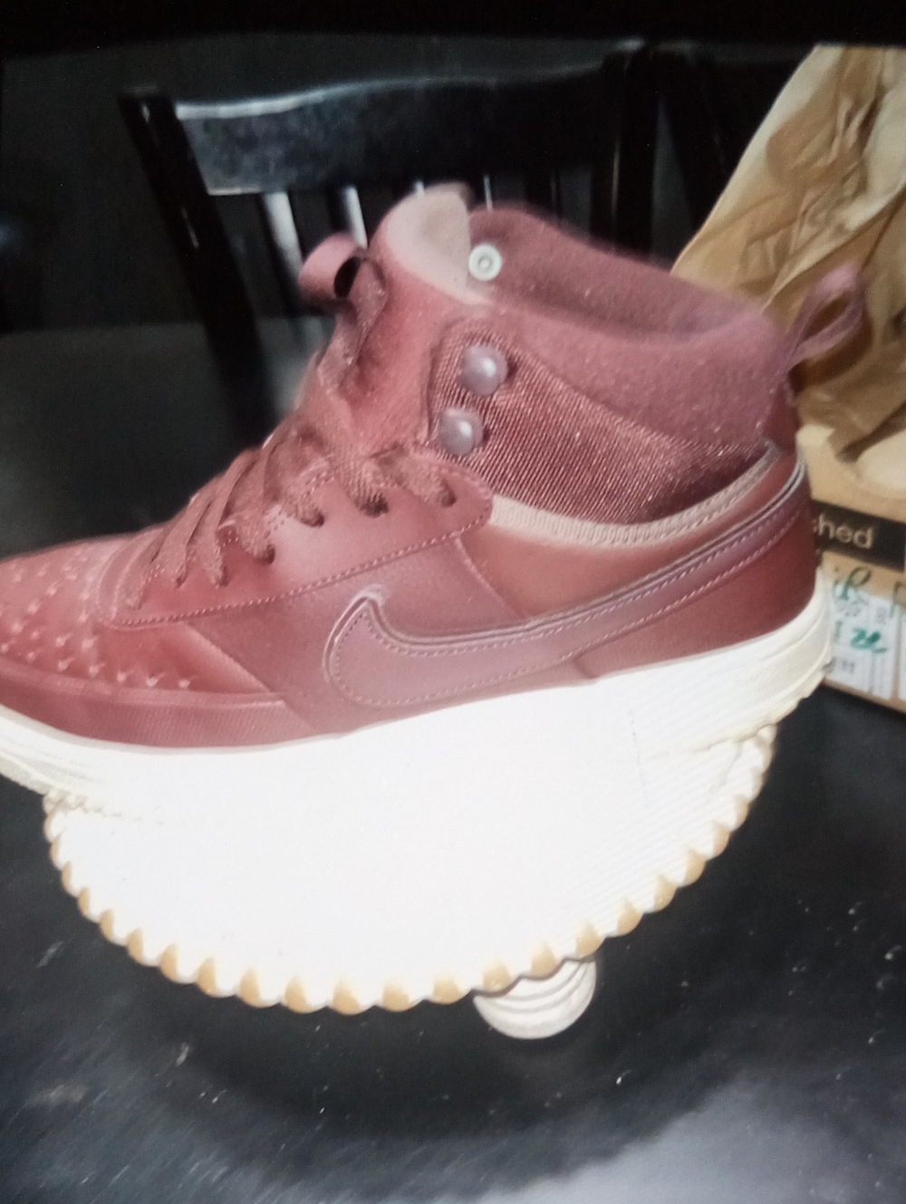 Nike Court Vision Mid Winterized Burgundy Crush Size 8m Item 36